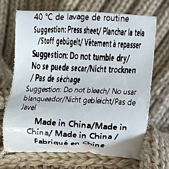 Coofandy Light Tan Turtleneck Sweater Braid Design, size Small - Picture 8 of 10